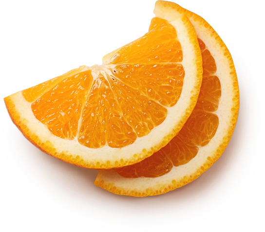 슬라이스된 오렌지 2조각 사진